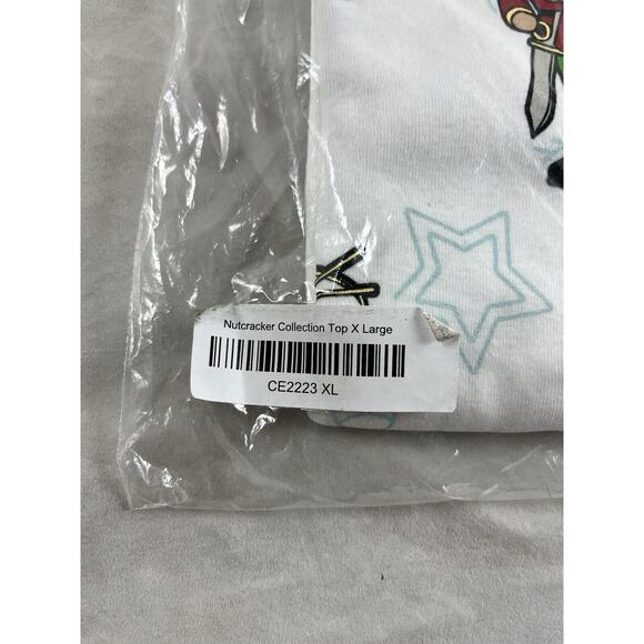 Morning Sun Nutcracker Print Holiday PJ Top Long Sleeve Cotton Sz XL NEW Sealed - Picture 2 of 4